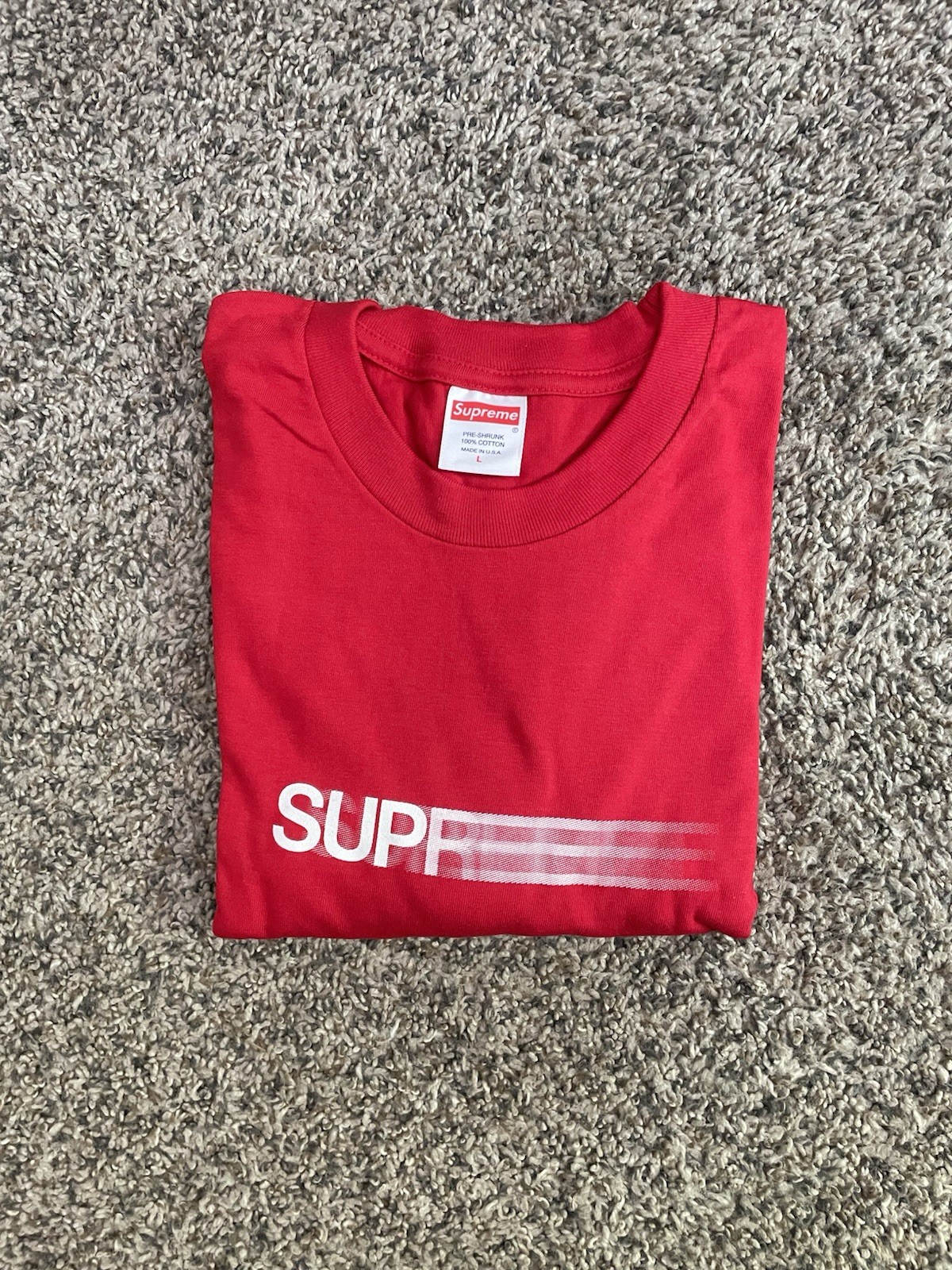 Size Large – Supreme Motion Logo Tee (Red) Brand New!