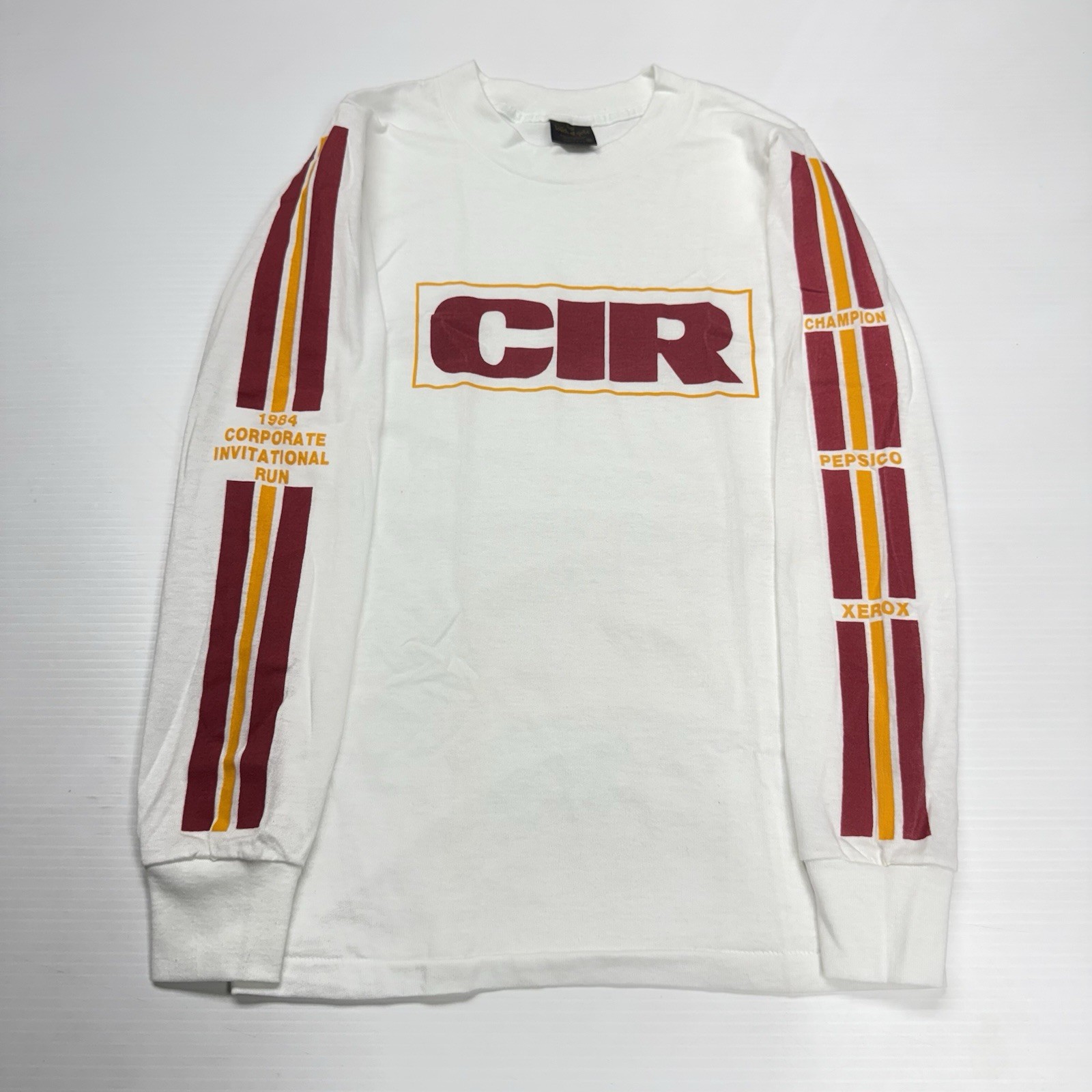 Vtg 1984 Corporate Invitational Run Mens Long Sleeve T-Shirt M White USA NYC
