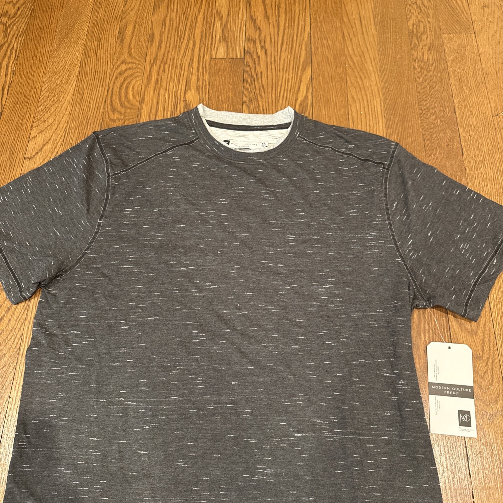 Modern Culture Essentials Men’s Black White Graphic Print Crew Neck T-Shirt XL