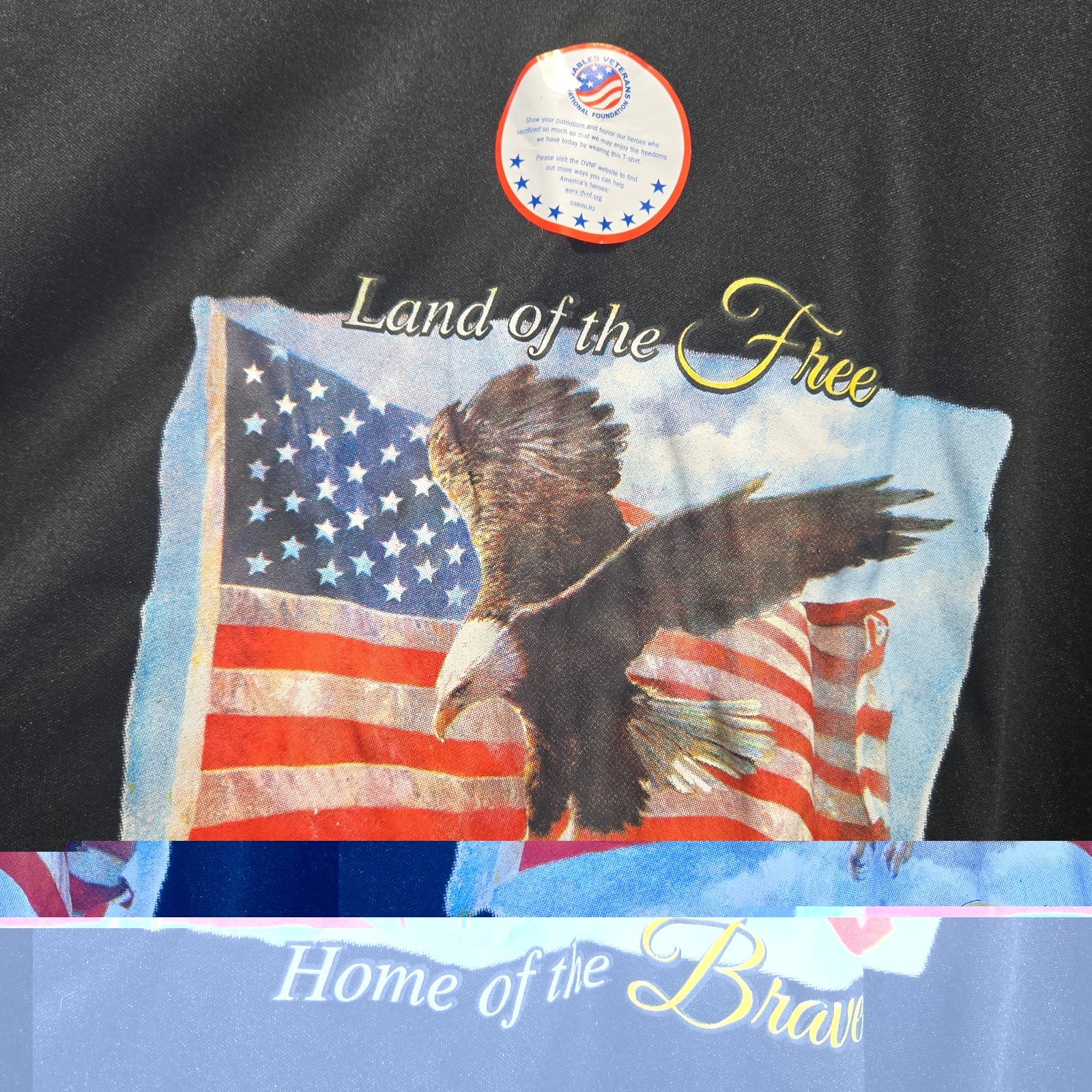 Land Of The Free Home Of The Brave Shirt Mens Large Black Short Sleeve Crew Neck