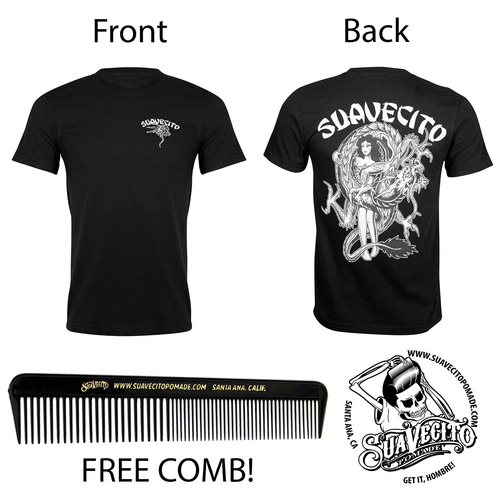 Men’s Suavecito Pomade Hidden Dragon Tee Shirt (S, M, L, XL, 2XL, 3XL, 4XL, 5XL)