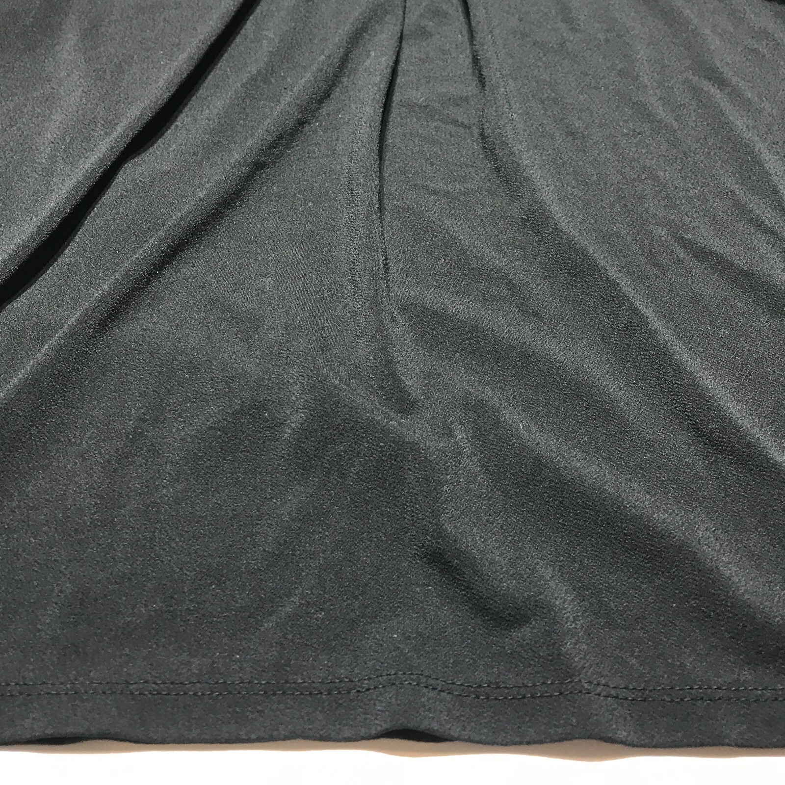 Ann Taylor Top Womens Size M Pleated Neck Crop Sleeve Blouse Black Stretchy
