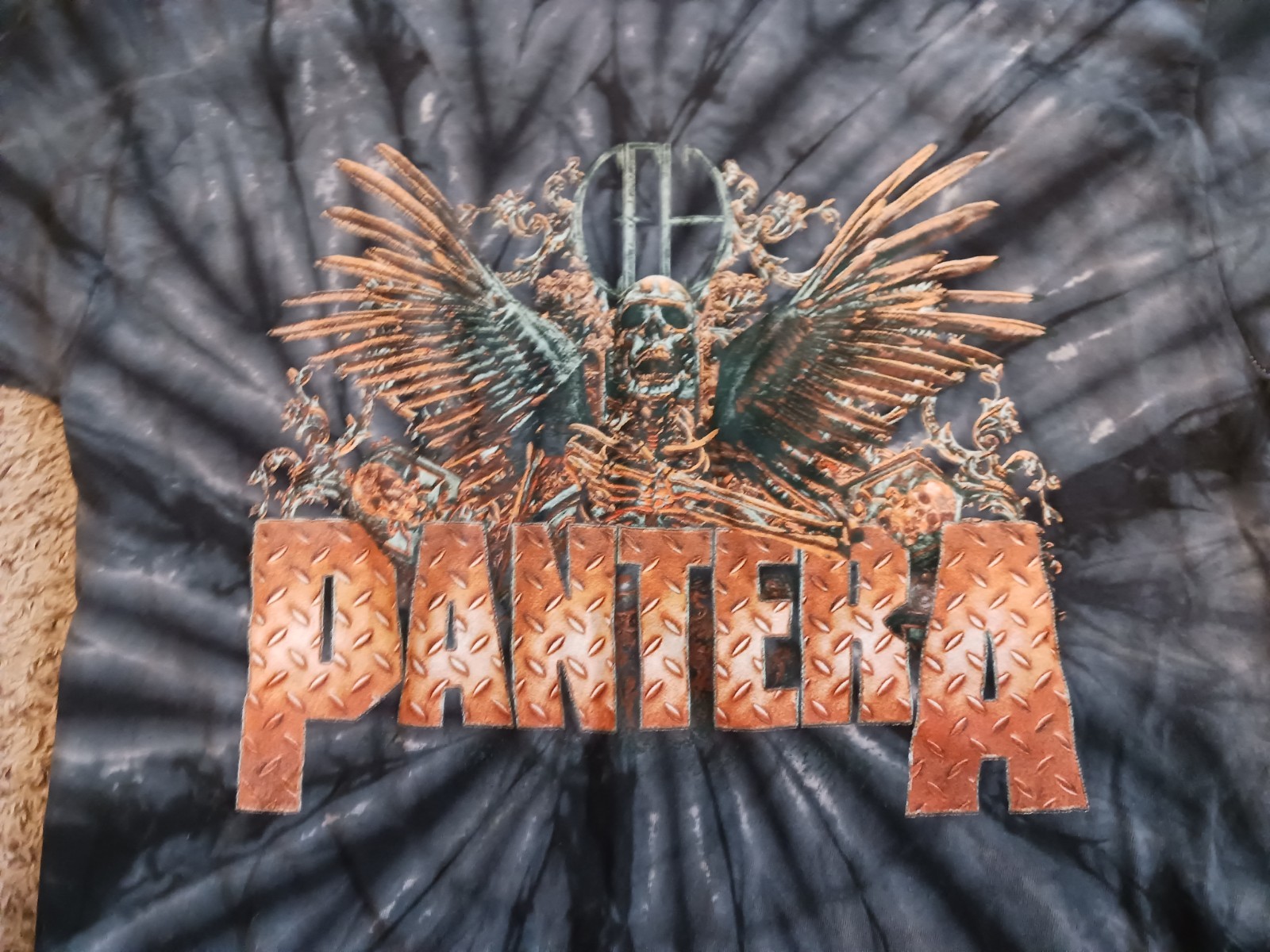 Pantera Cowboys From Hell World Tour T-Shirt Size Large 2023 Gray Tie Dye