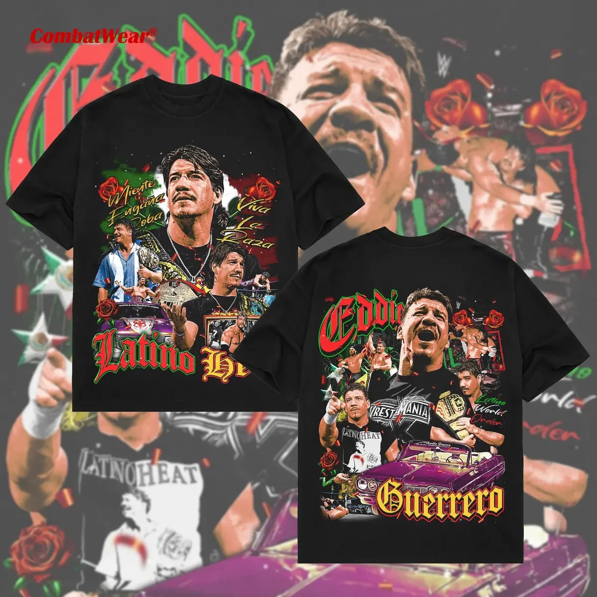 EDDIE GUERRERO TEE, Latino Heat Vintage 90s graphic unisex shirt