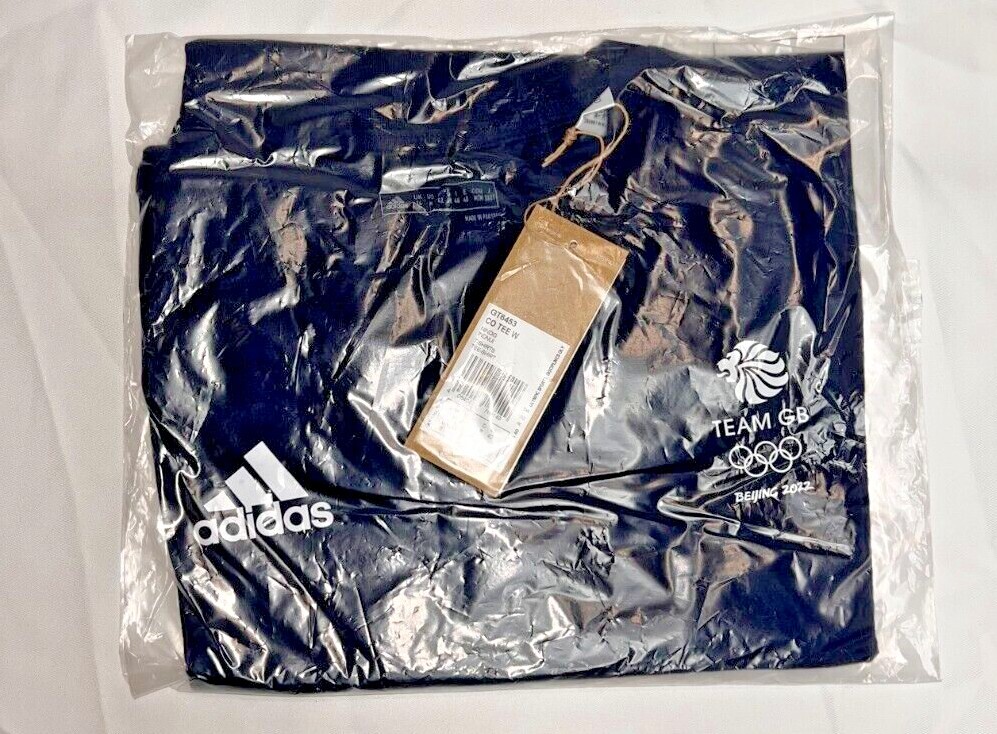 Adidas Training Shirt Team GB Olympic 100% Cotton White Blue XS S M L XL 2XL 3XL
