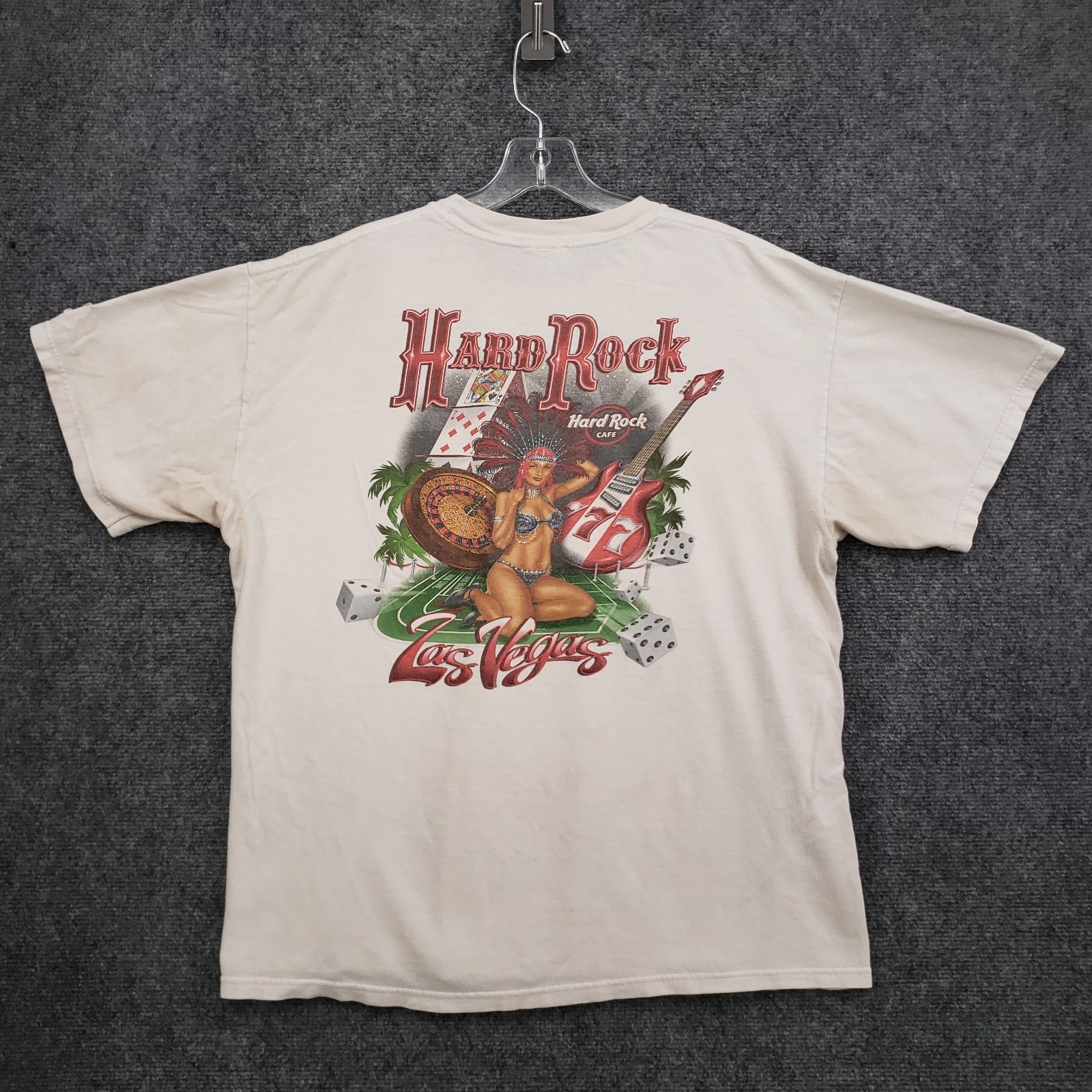 VINTAGE Hard Rock Cafe Las Vegas T Shirt Mens XL White Graphic Tee Short Sleeve