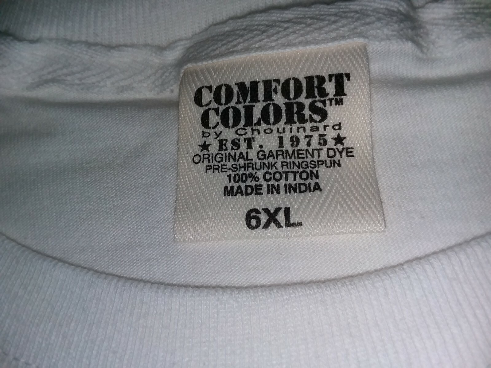Big man 6x Comfort Colors crew neck tee shirt 100 pct cotton machine washable