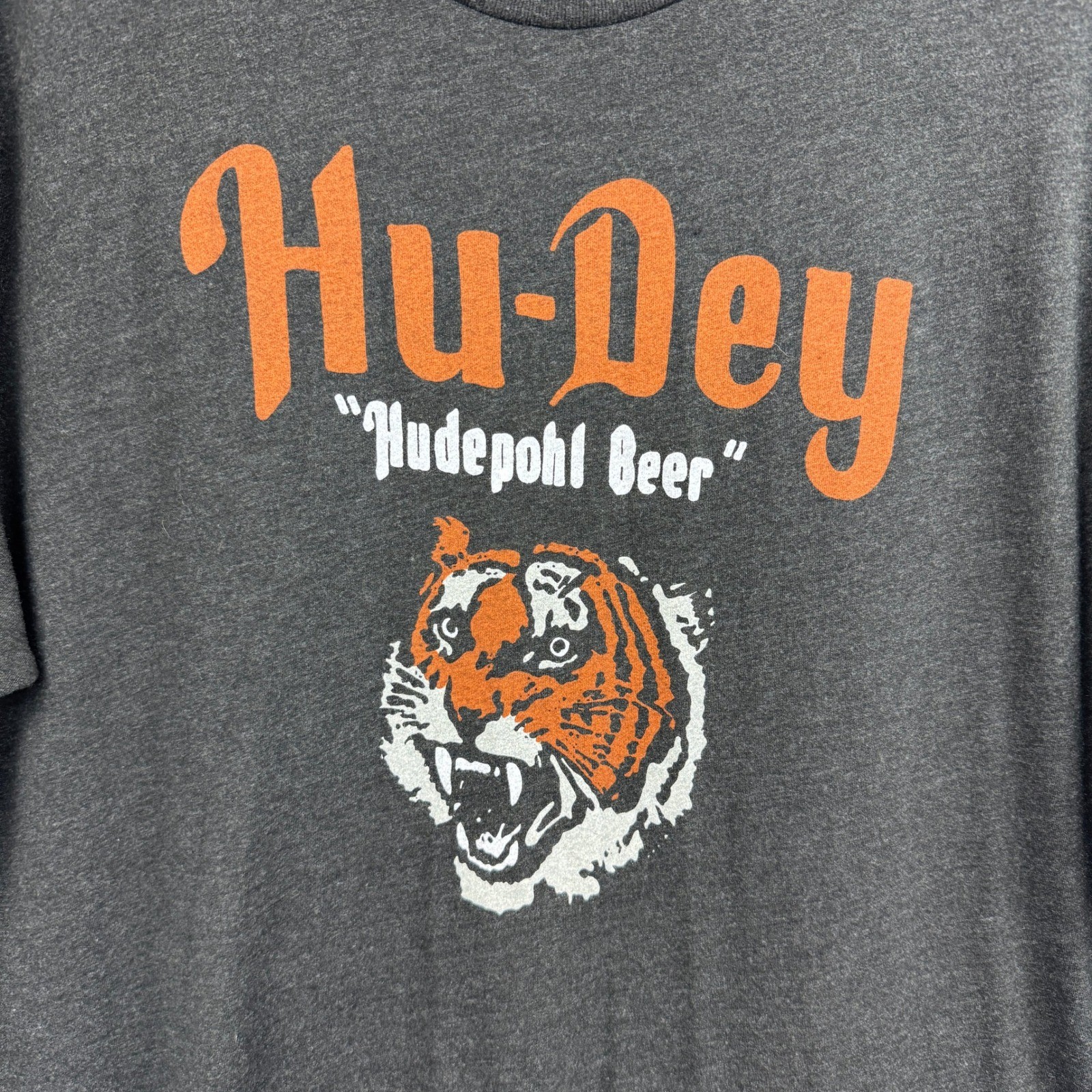 Homage Hu-Dey Hudepohl Beer Tiger T-Shirt Mens XXL Charcoal Grey Cincinnati Tee