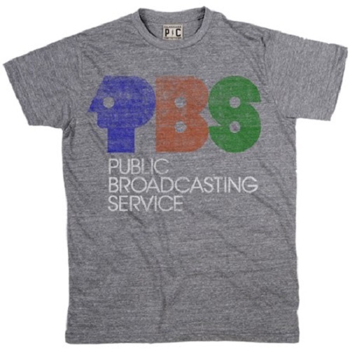 Palmer Cash PBS LOGO T-Shirt Heather Grey NEW 100% AUTHENTIC