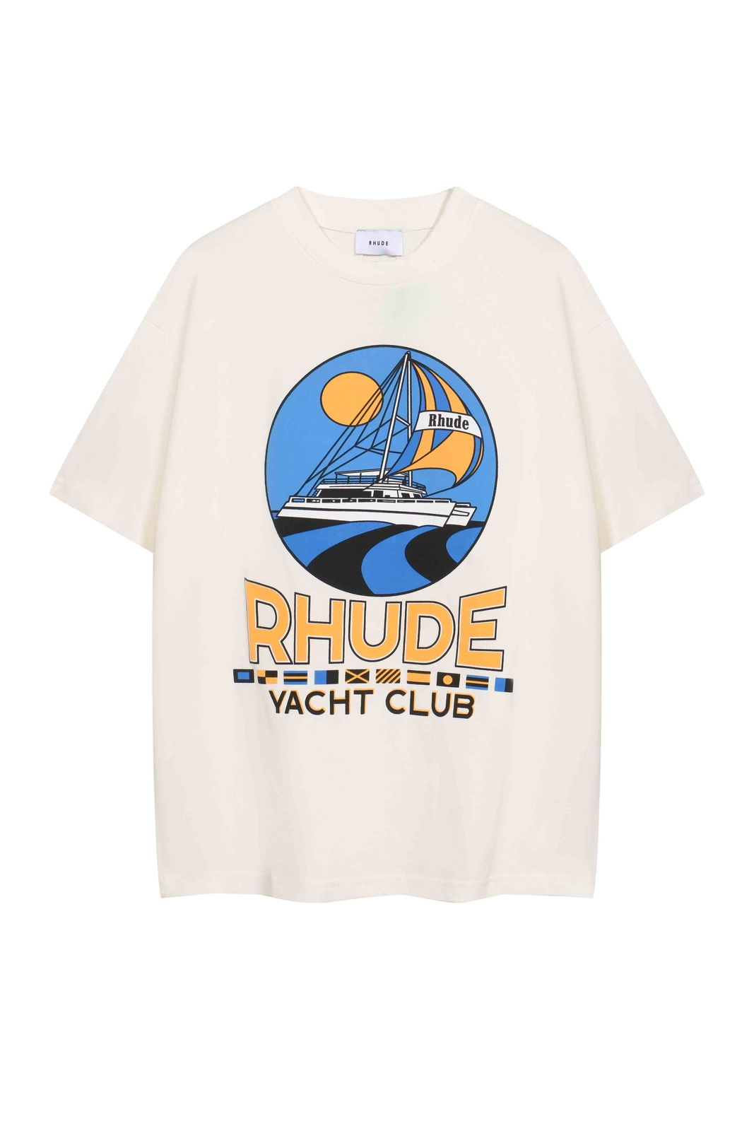 RHUDE Spring/Summer Sailing Club slogan logo short sleeved T-shirt white