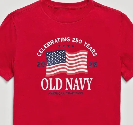 Old Navy /AUTHENTIC 2026 Flag Graphic T-Shirt 4th of July 250 Years All Size