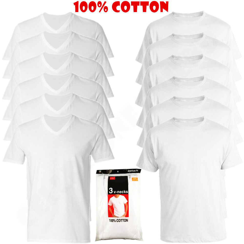 Men’s 6-Pack White/Black /Mix Crew-Neck T-SHIRTS ” TAGLESS-100% COTTON”