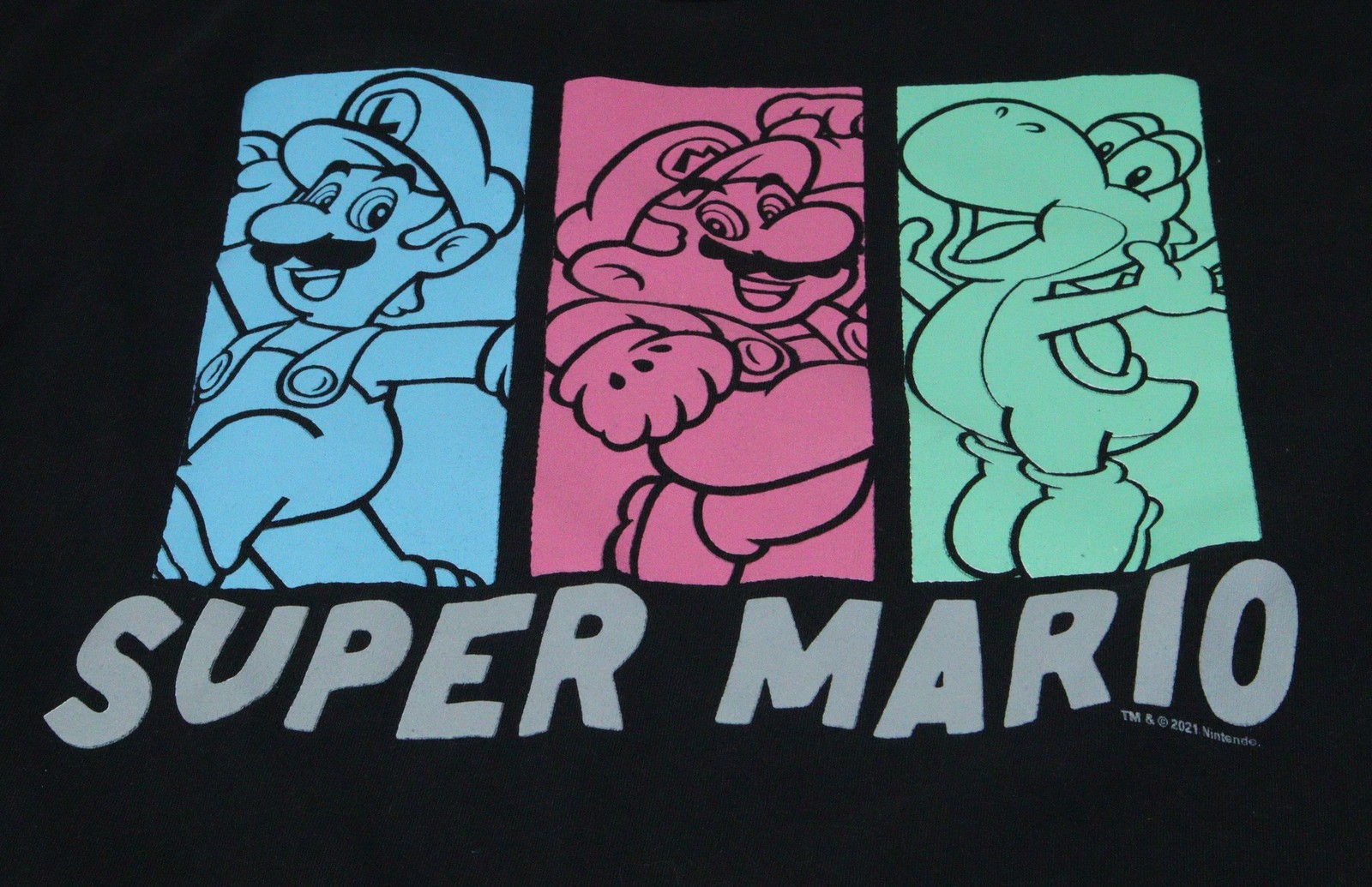Super Mario T-Shirt Men’s M Black Graphic Nintendo Short Sleeve Cotton T0413