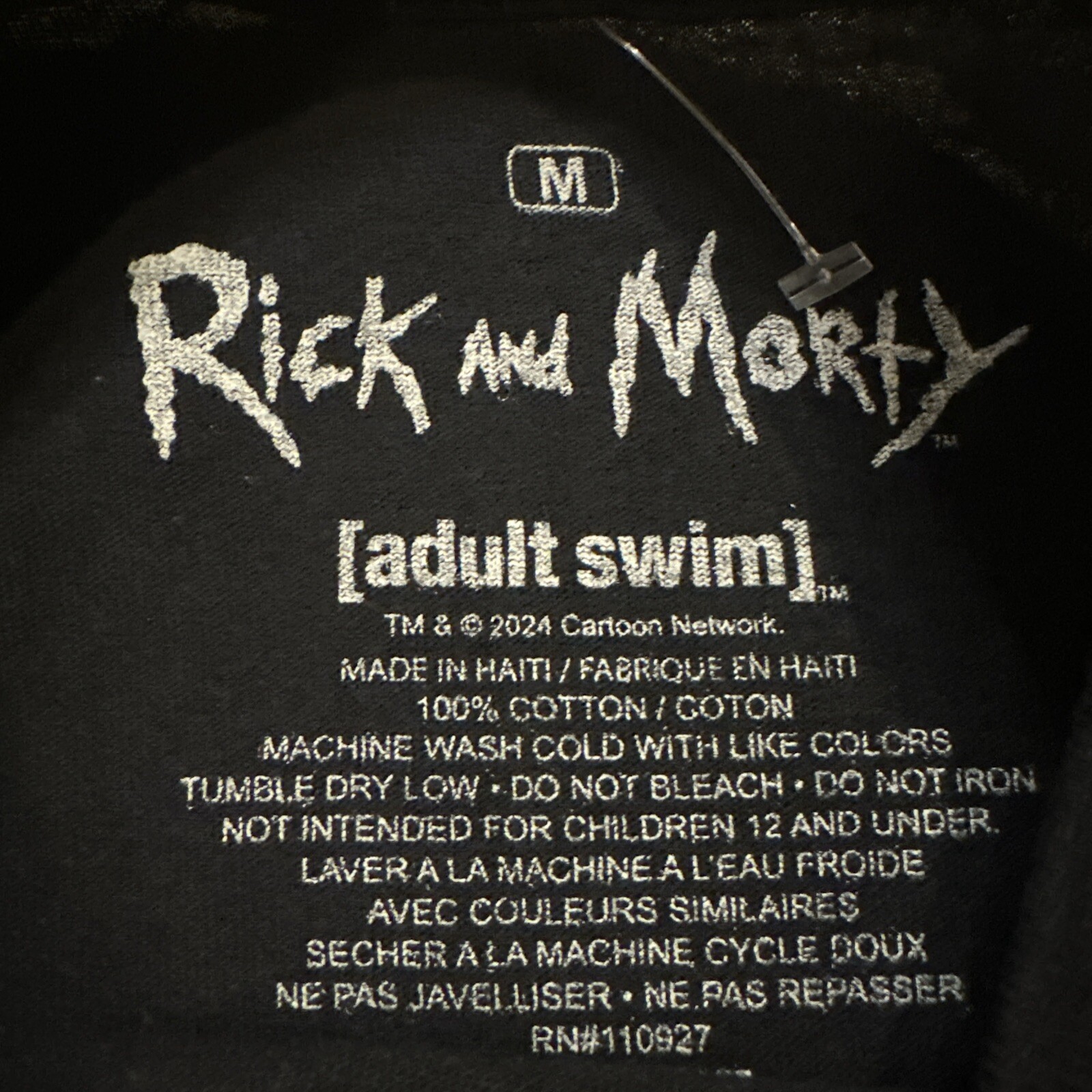 Official Rick And Morty Adult Swim Men’s Black Shirt Psychedelic Graphic Medium