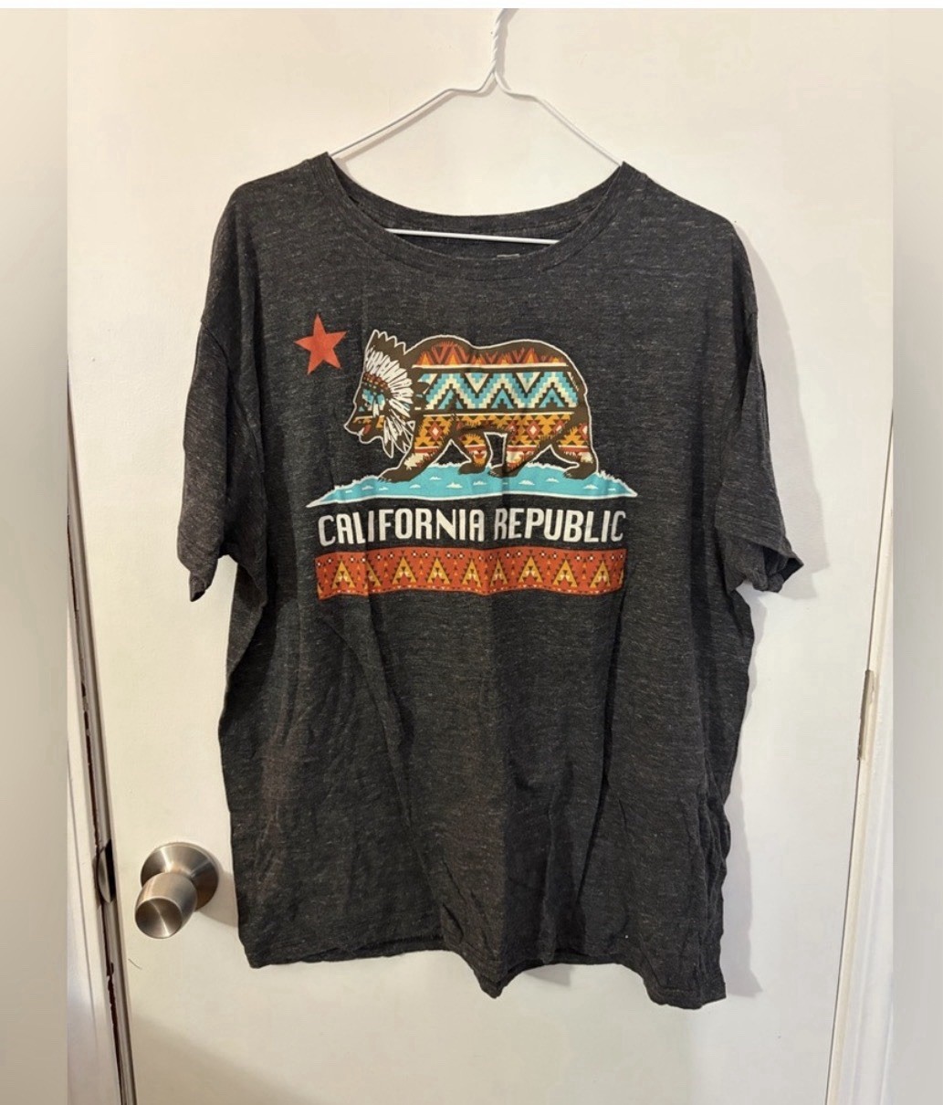 Men’s Riot Society XL California Republic Graphic T-Shirt – Gray