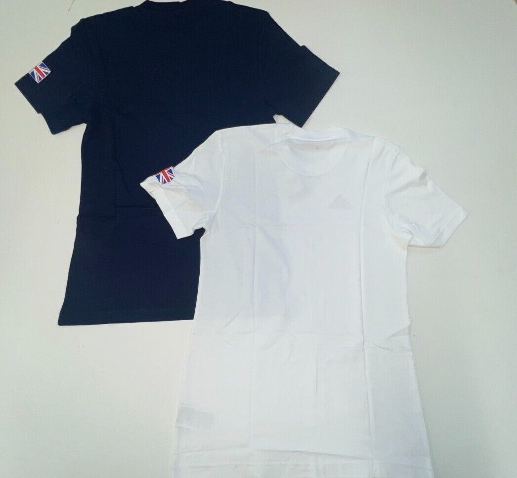 Adidas Training Shirt Team GB Olympic 100% Cotton White Blue XS S M L XL 2XL 3XL