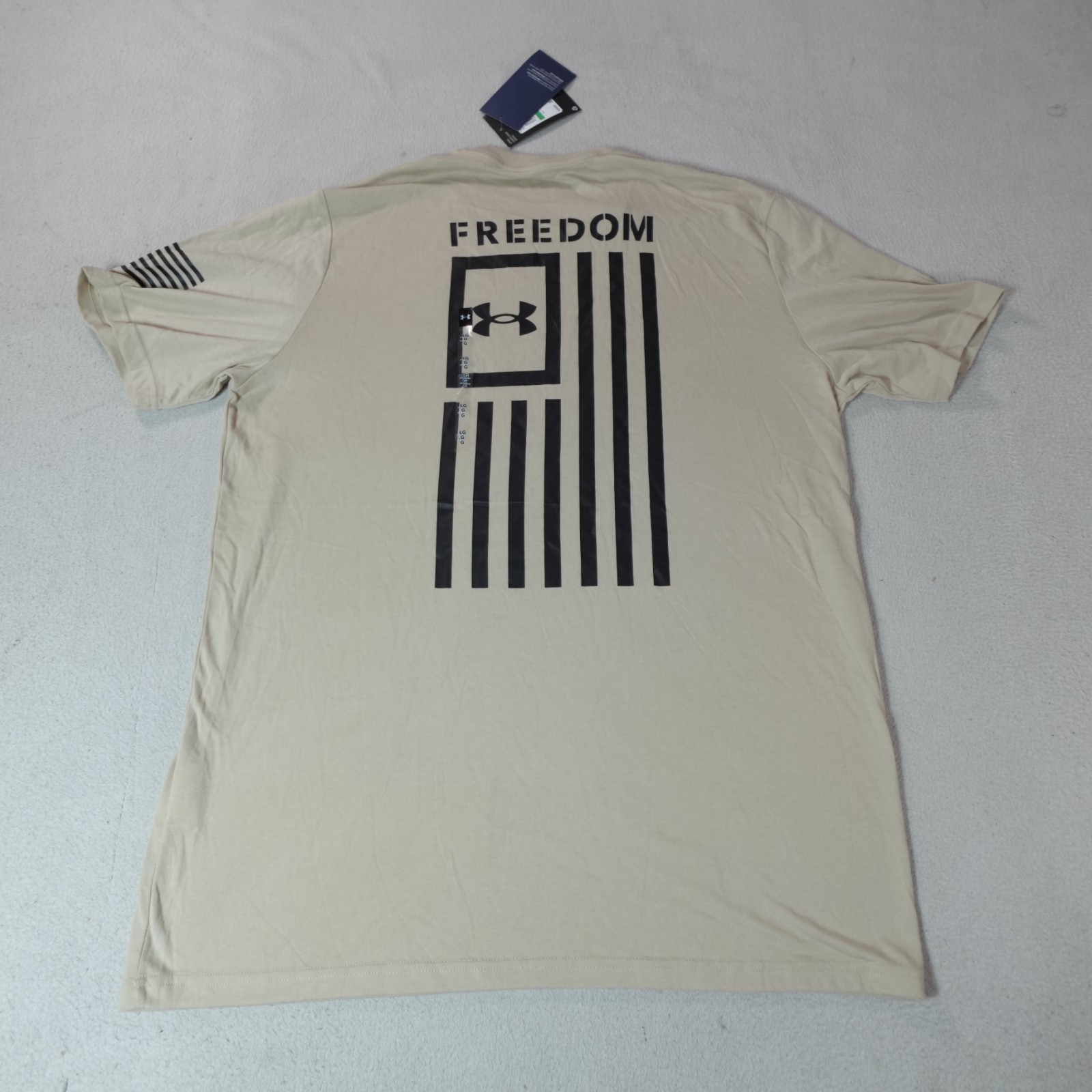 Under Armour Shirt Mens Large Tan Freedom Flag Gorpcore Patriotic USA America T