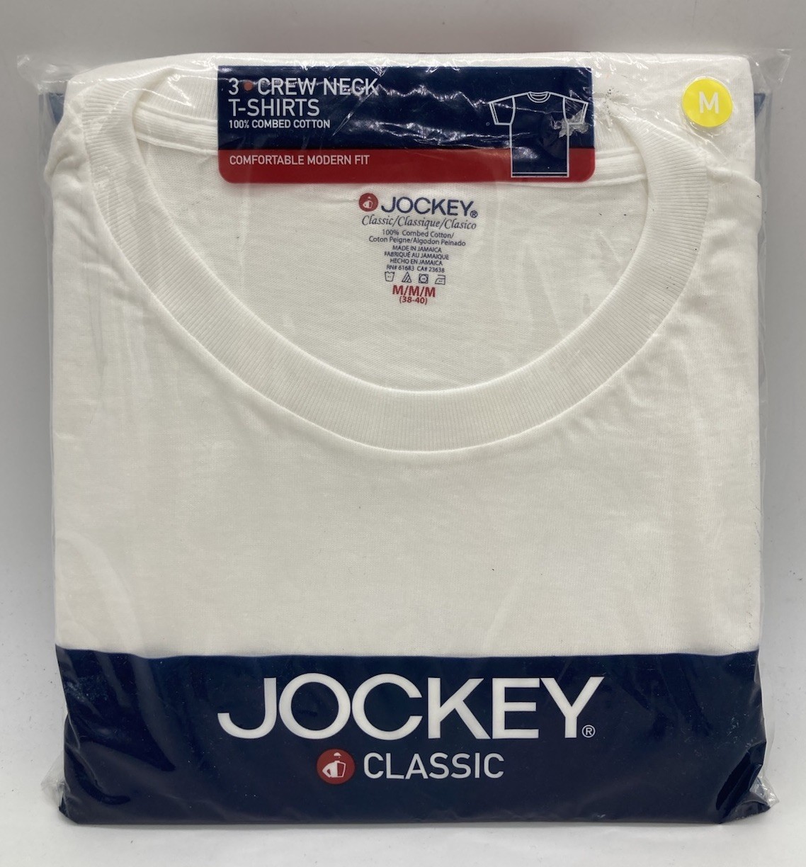 Vintage 2004 Jockey 3pk L Classic Y2K Modern Fit V-Neck T-Shirts Cotton 38-40 M