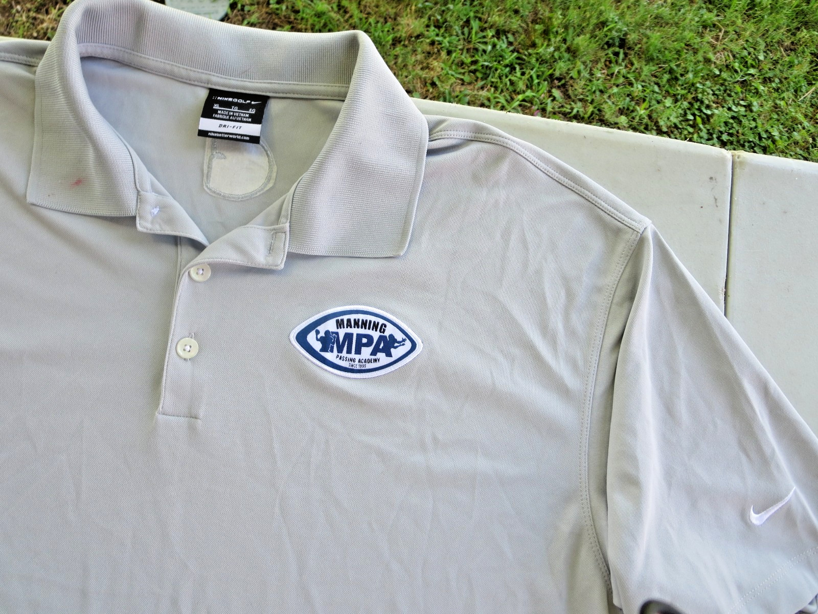 Nike Manning Passing Academy MPA Polo Shirt Men XL Football Camp Peyton Eli Arch