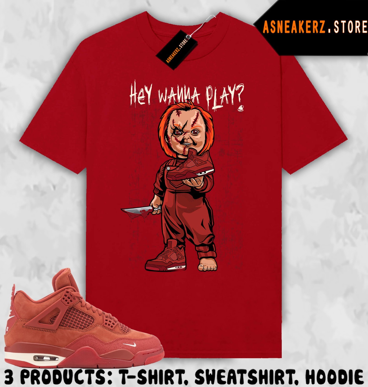 Shirt AJ 4 OG Nigel Sylvester Brick by Brick To Match Sneaker Sneakerhead Chucky