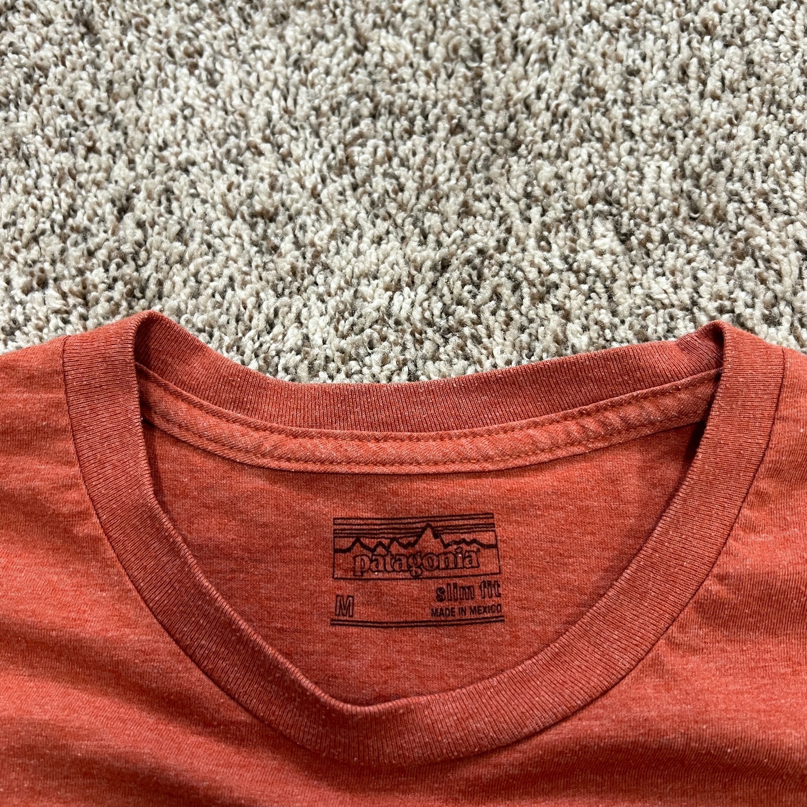 Patagonia Slim Fit Organic Cotton Men’s T-Shirt Size M Burnt Orange Surf Truck