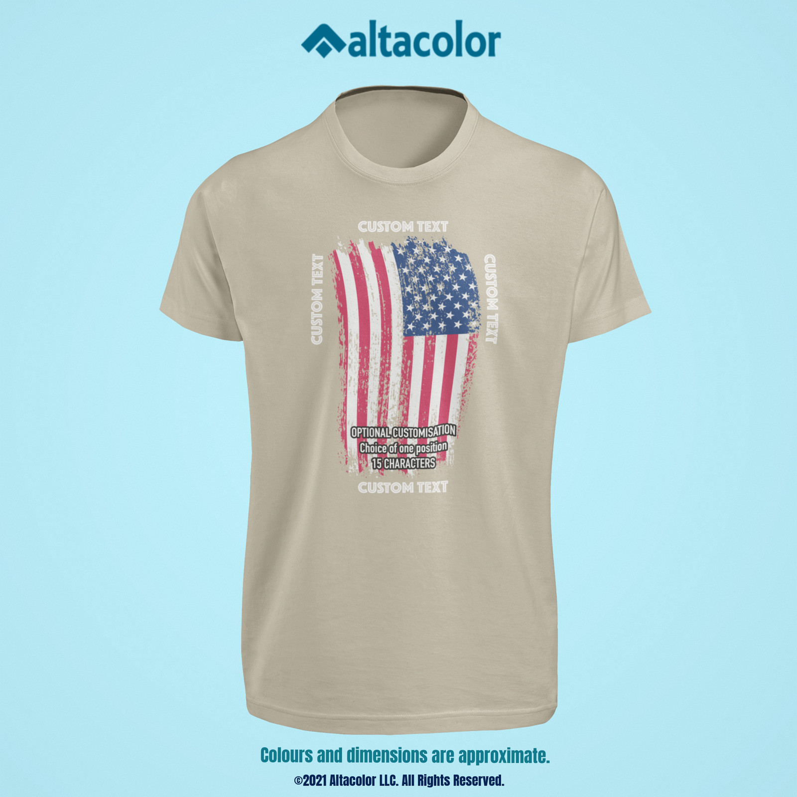 Patriotic U.S. Flag T-Shirt – Full Colour, High-Quality Tee Shirt Customised!