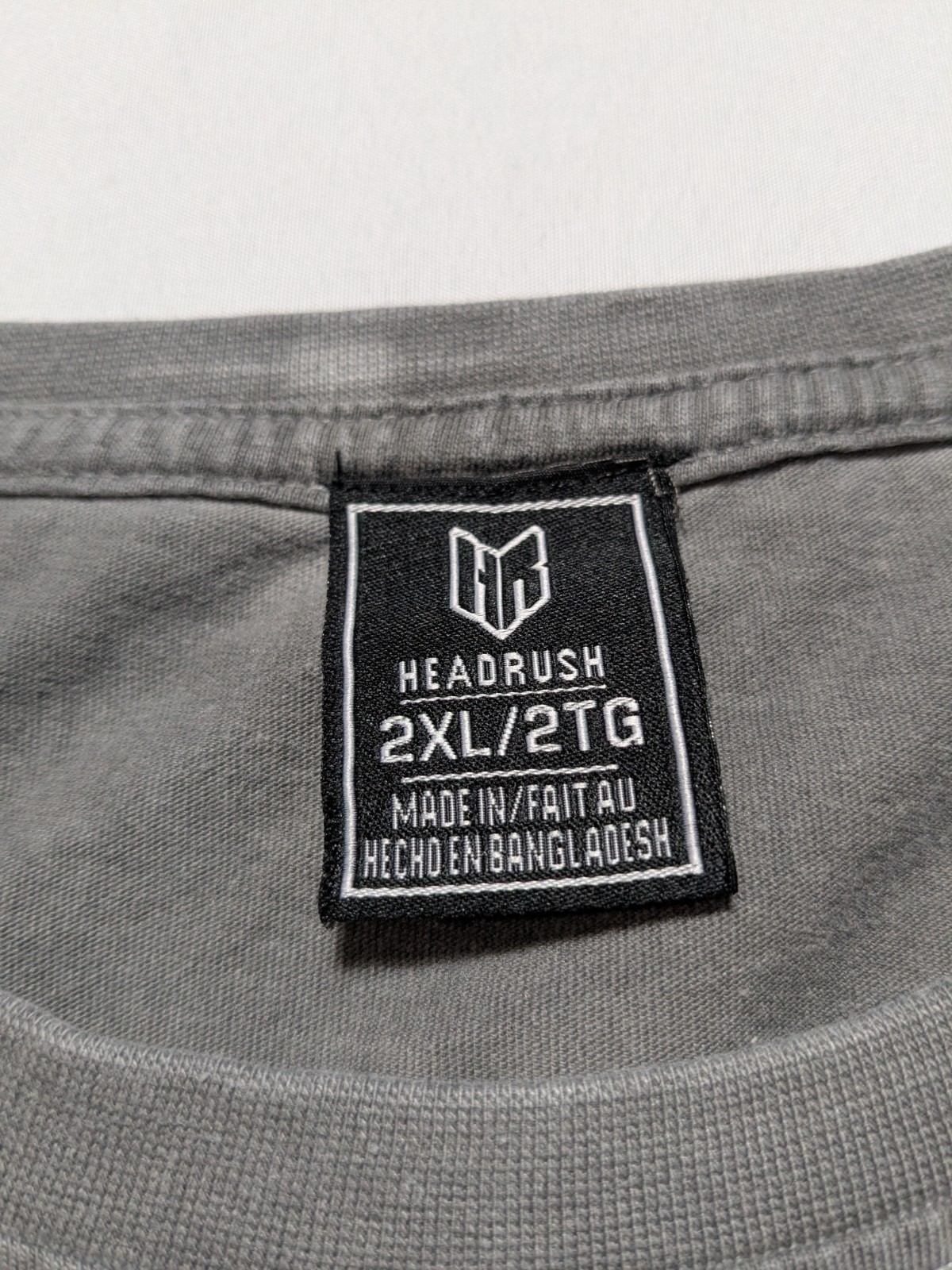 HEADRUSH FORTUNE FAVORS THE BRAVE x FEAR NONE – Men 2XL Gray T-Shirt