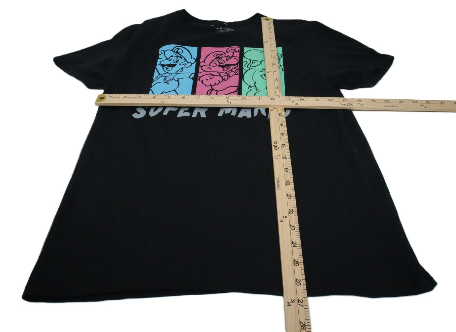Super Mario T-Shirt Men’s M Black Graphic Nintendo Short Sleeve Cotton T0413