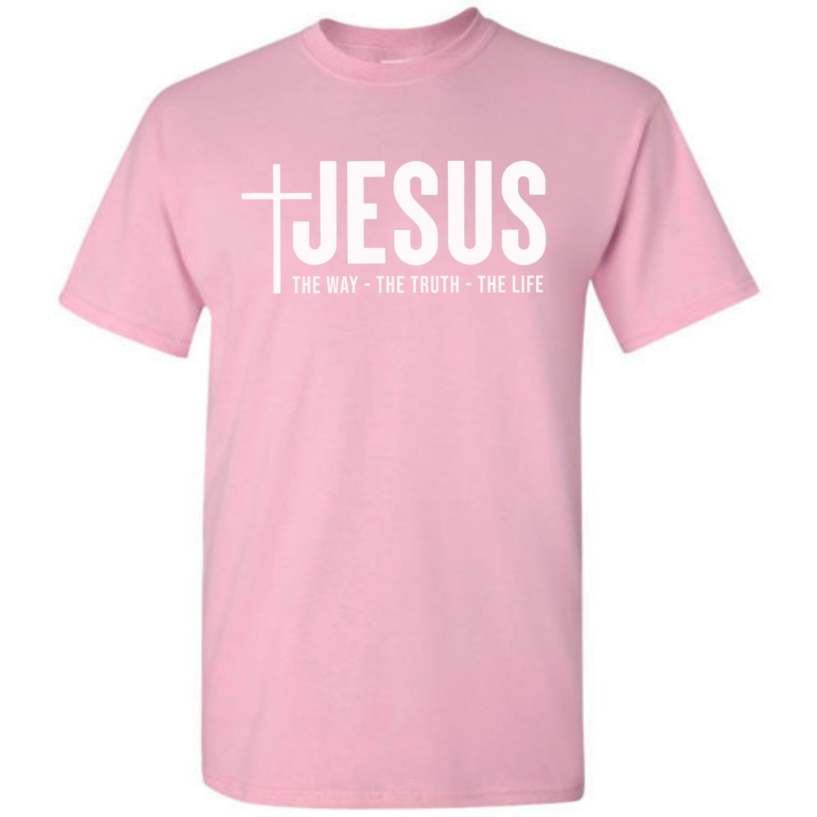 Jesus Christ Cross The Way Truth Life T-Shirt Faith in God Christian Bible Tee