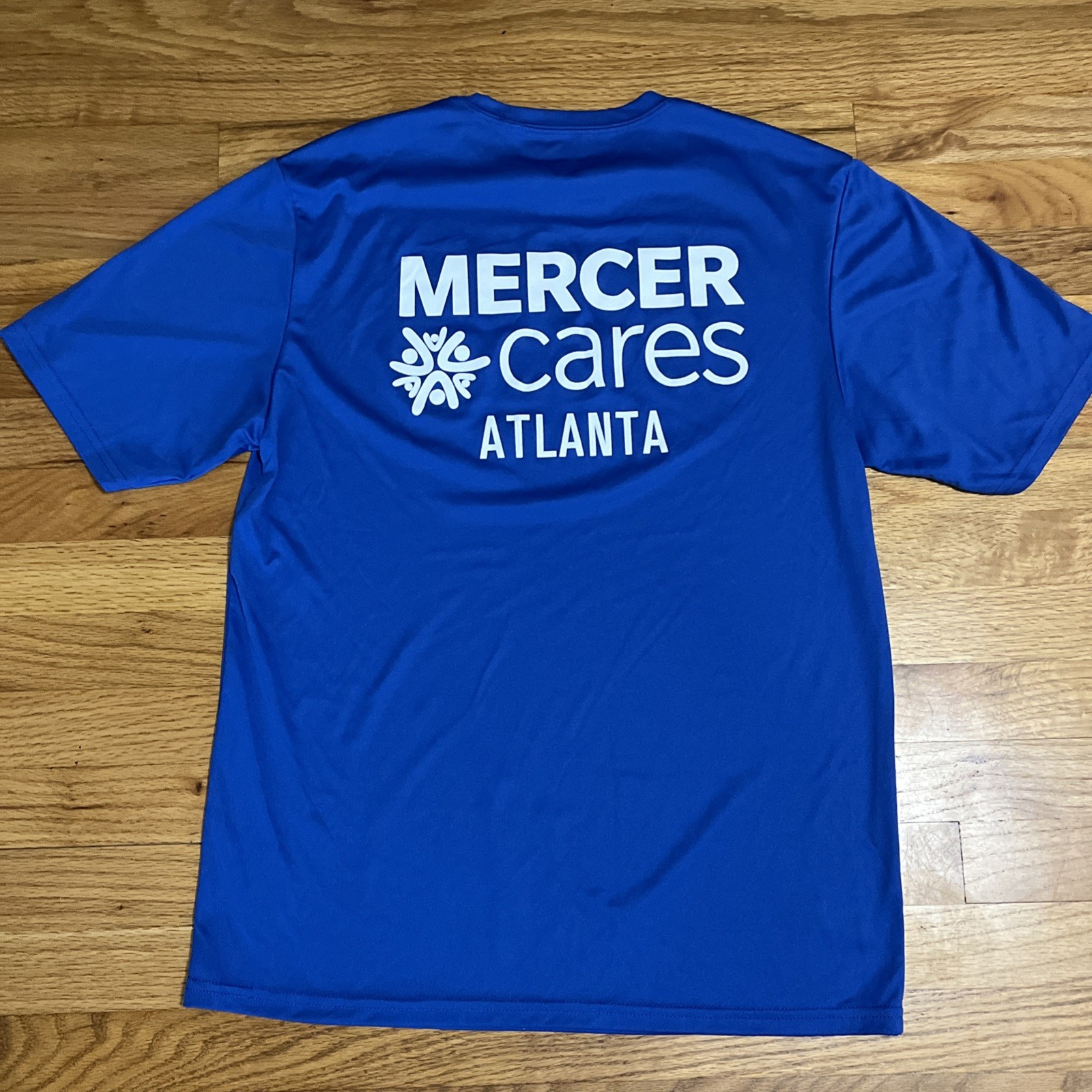 Mercer T-Shirt Blue Mens Medium Mercer Cares Atlanta A4