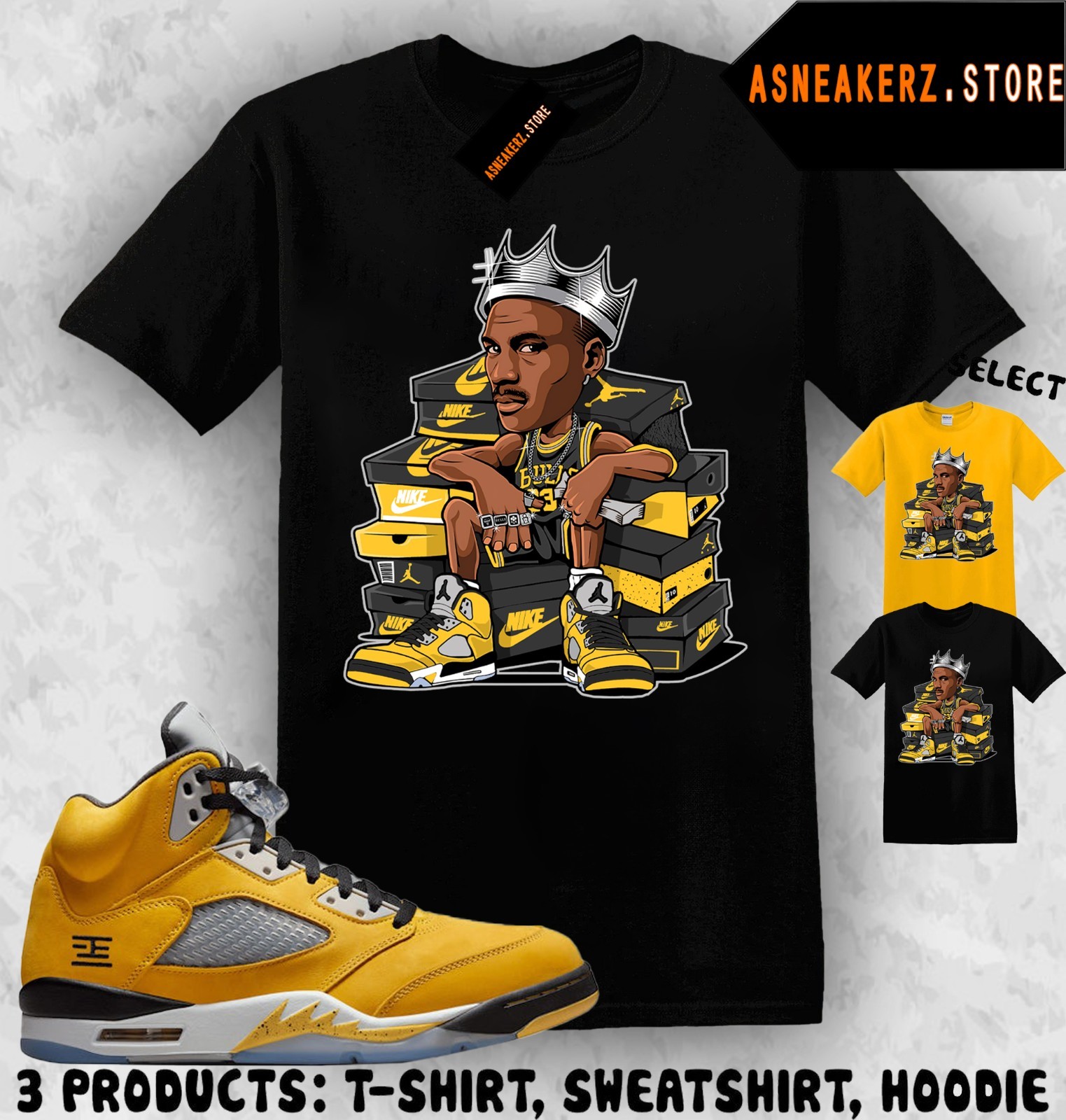 Tee Shirt Matching AJ 5 Tokyo T23 2025 Match Sneaker MJ Sneakerhead King T-Shirt