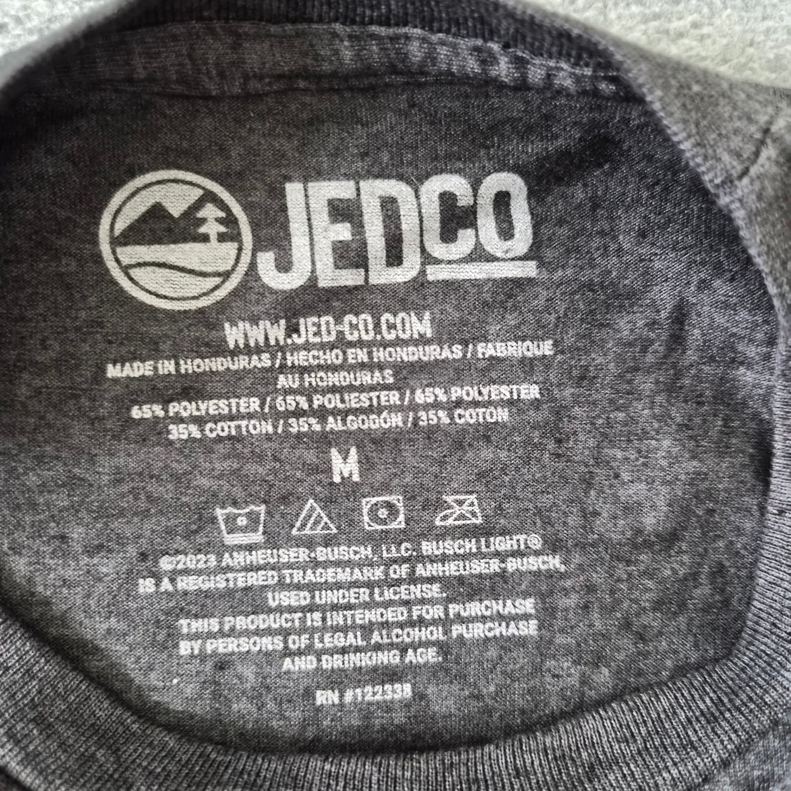 Busch Light Men Not My First Rodeo Graphic T-Shirt Heather Charcoal Medium Jedco
