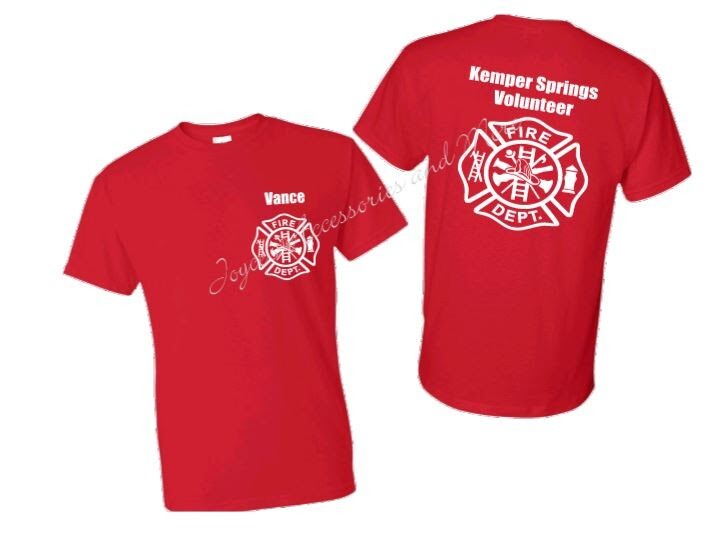 Add Your Own Info. * Volunteer Fire Dept. Custom T-Shirt* Any Color or Size