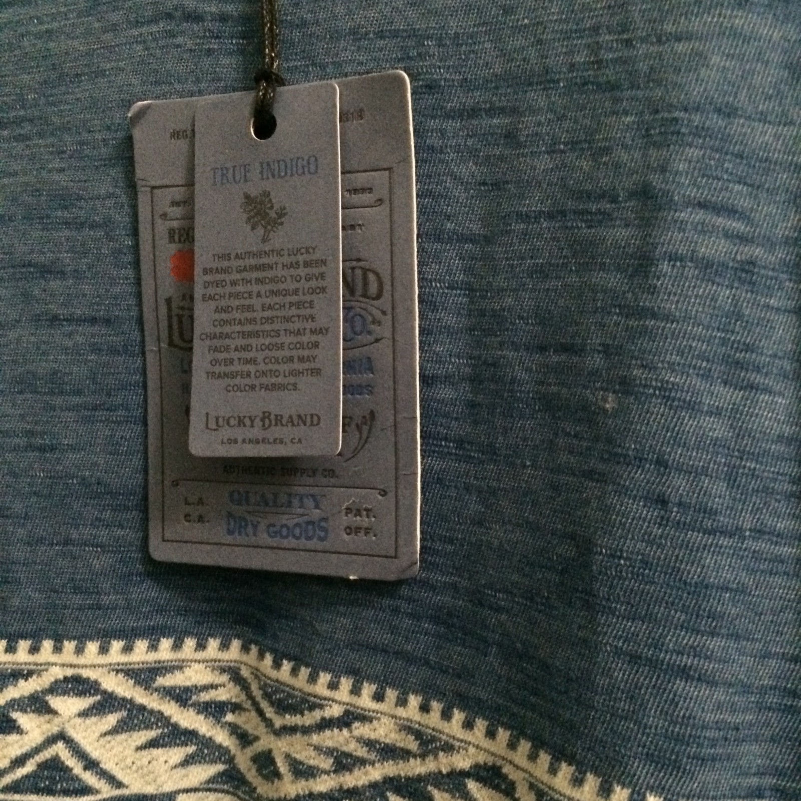 Indigo Jacard Chest Stripe Tee XL Tall NWT Tee