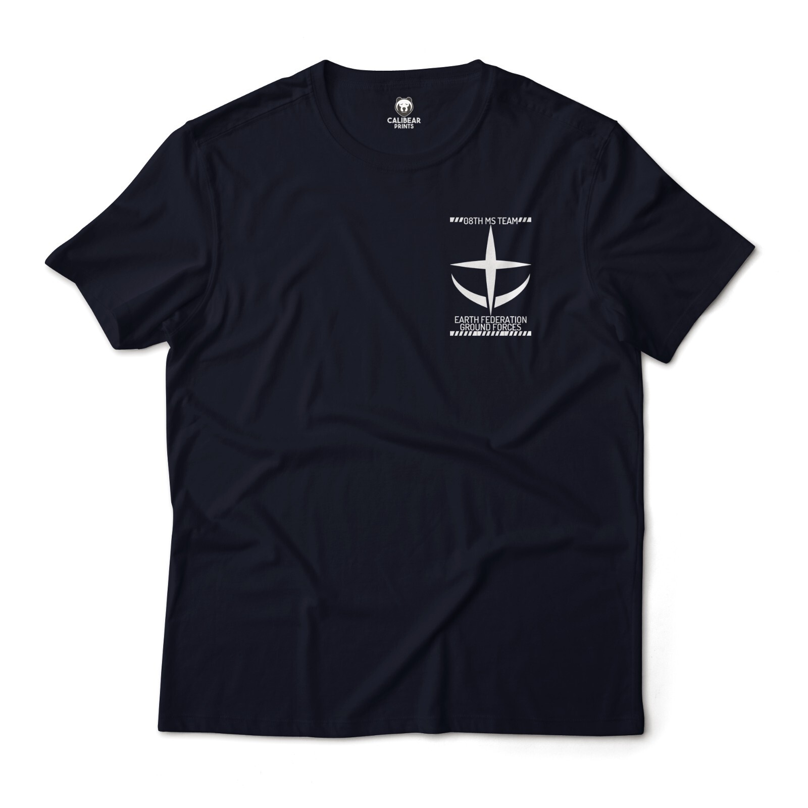 Gundam 08th MS Team Anime Minimalistic Chest Print Graphic T-Shirt