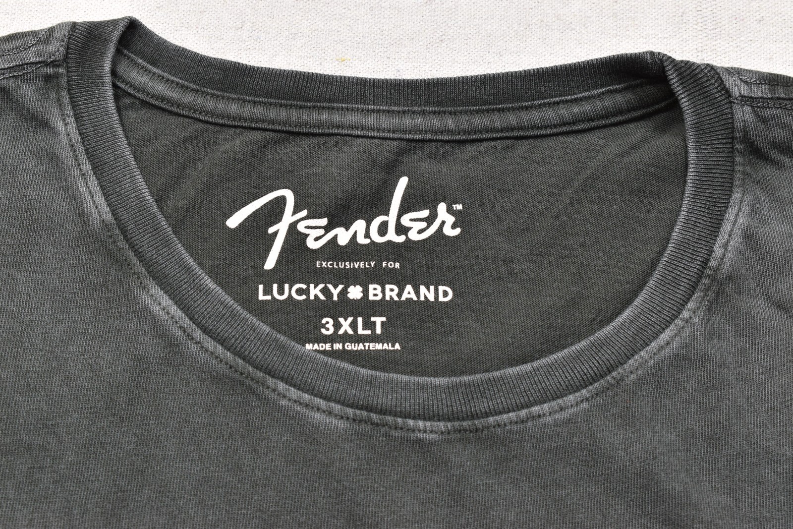 Lucky Brand Men’s Fender Diamond Tee Short Sleeve Black Crew Neck Size 3XLT NEW