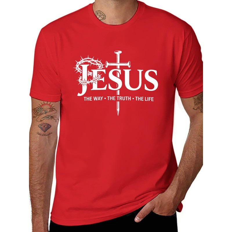 Jesus The Way The Truth The Life Shirt Christian Cross Faith Religious Gift Tee