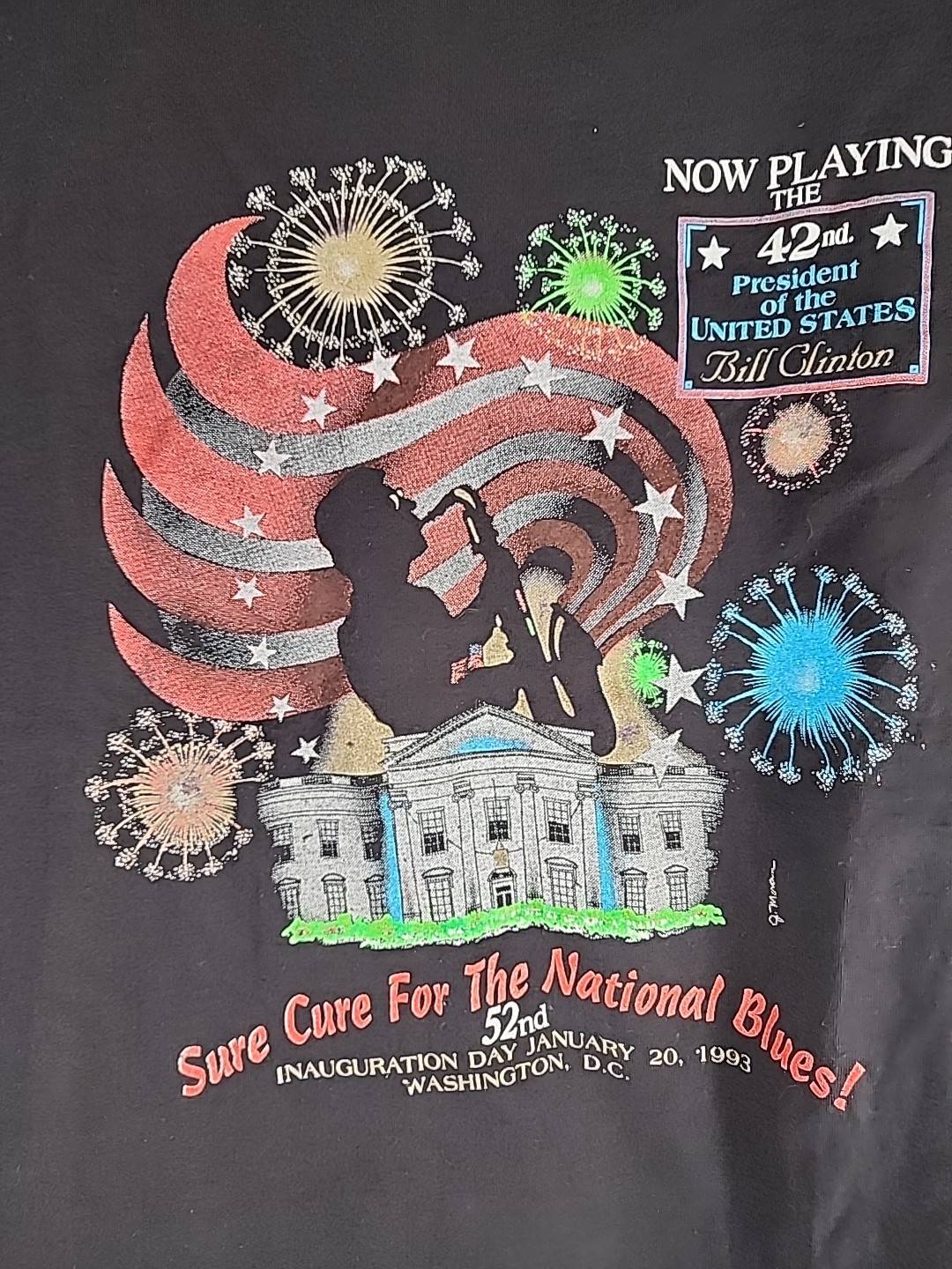 1993 Bill Clinton Inauguration Day Shirt Large Saxophone President USA ANVIL