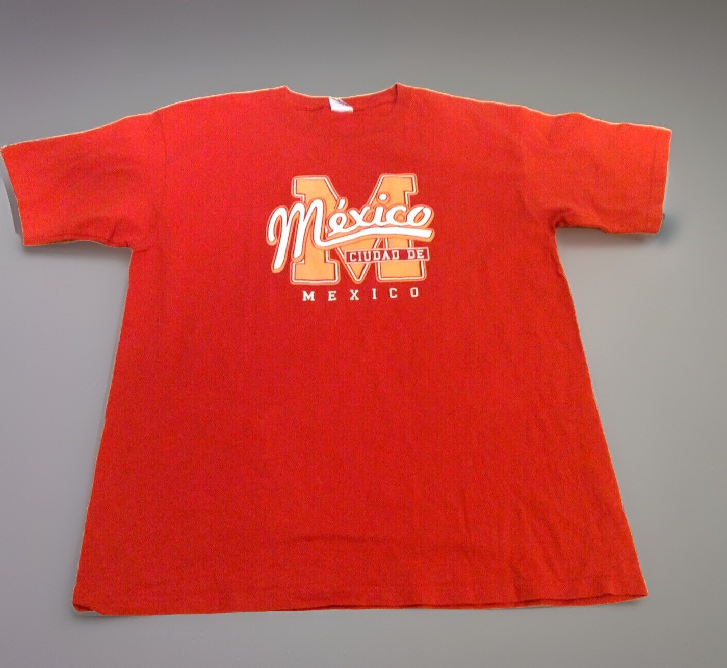 Vtg CIUDAD DE Mexico Graphic YAZBEK Men’s LARGE Temple Mayor Burnt Orange Crew