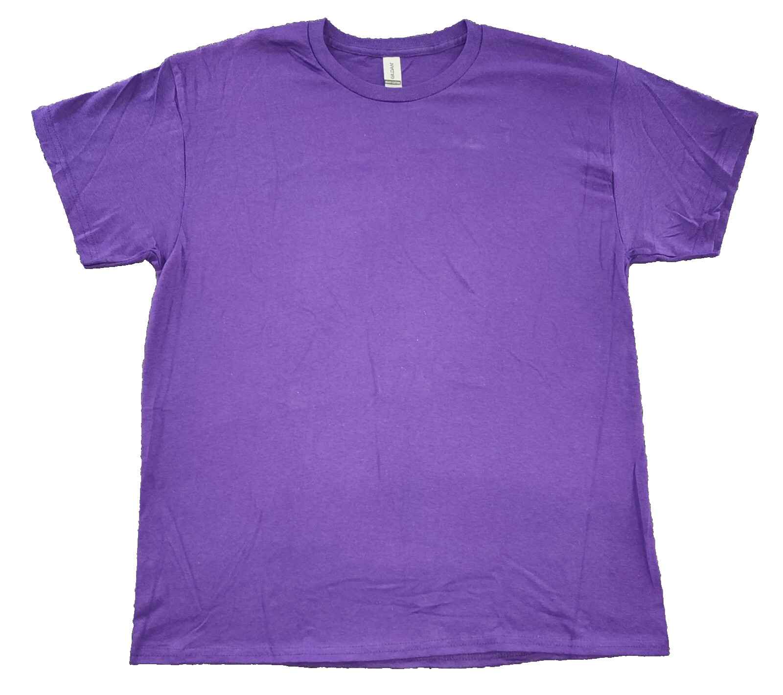 Gildan Adult Purple Pre-Shrunk Heavy Cotton Crew Neck T-Shirt Size L