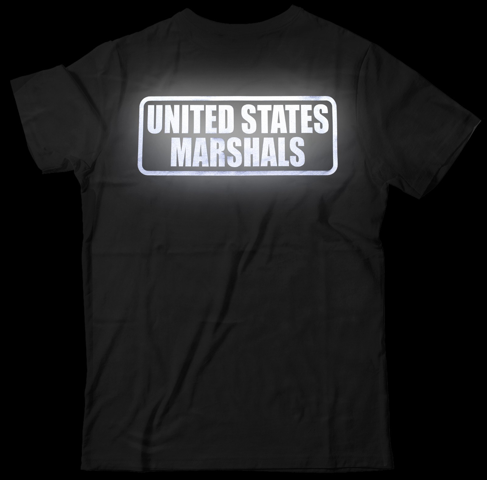 US Marshals t-shirt with REFLECTIVE logo design, 100% cotton.