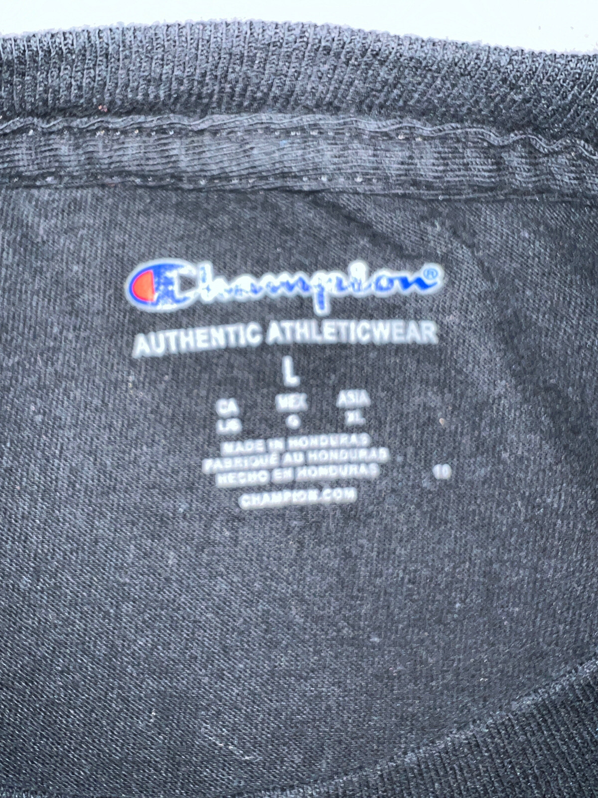 Champion Mens Big C Logo 100% Cotton Tee T-Shirt Navy Blue Red White Stars L