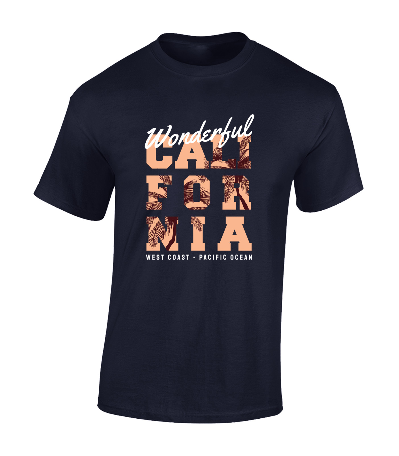 WONDERFUL CALIFORNIA MENS T SHIRT USA SUMMER HOLIDAY CLOTHING CASUAL TOP