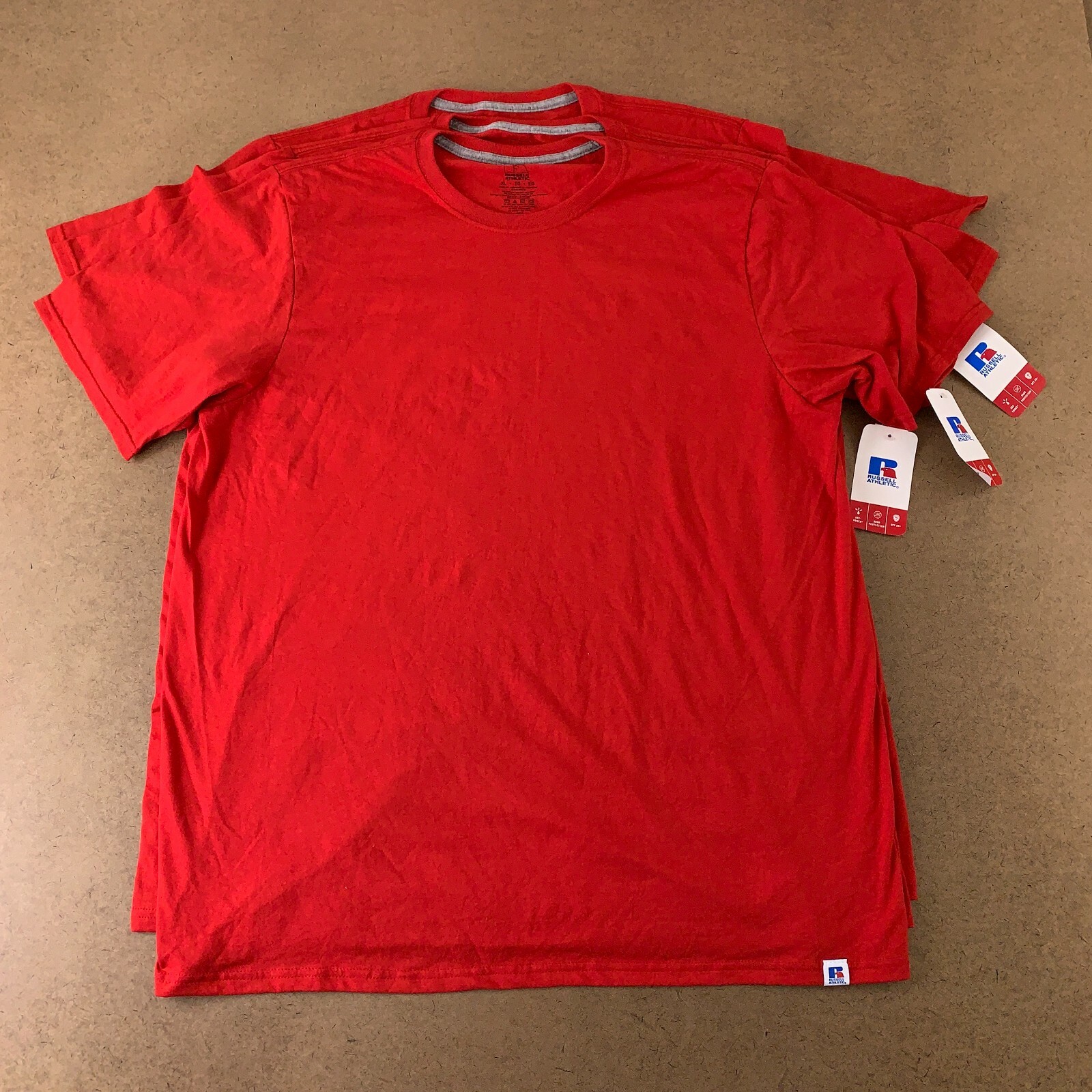 Lot of 3 Russell Athletic Men’s Size XL Red Short Sleeve Performance T-Shirt NWT