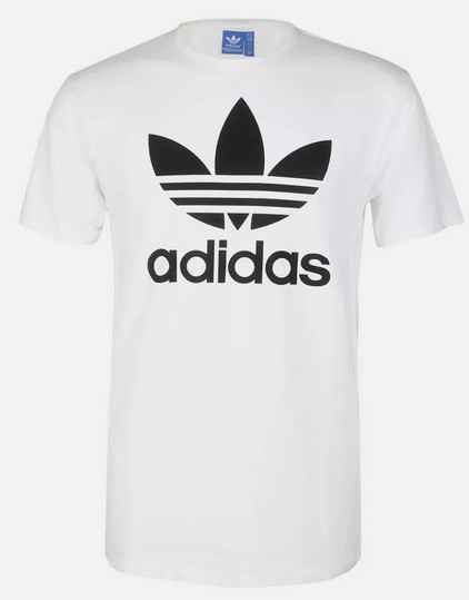 ADIDAS Vintage Trefoil Logo WHITE Regular Fit Short Sleeve T-shirt NWT