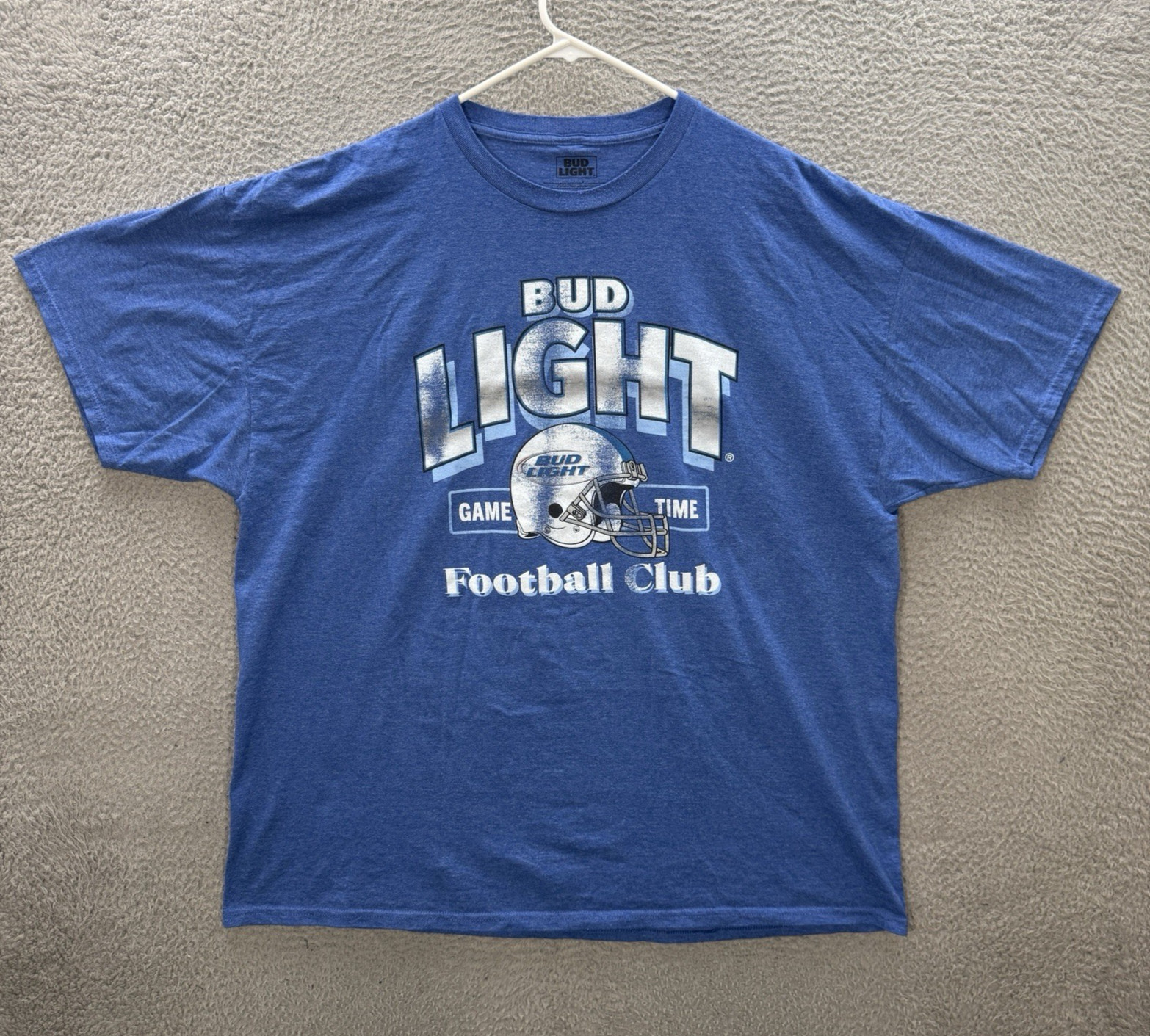 Bud Light Beer Shirt Adult 2XL XXL Blue Crewneck Tee Football Tailgate Party