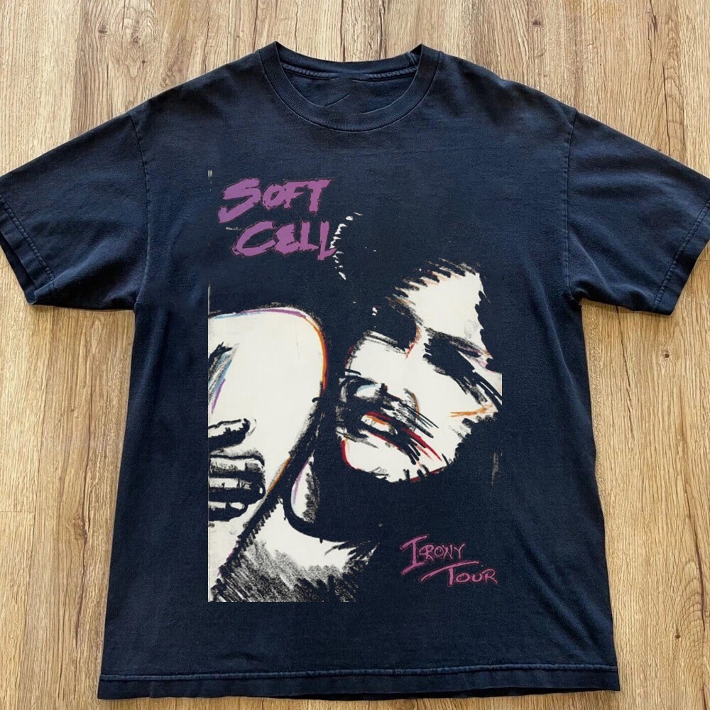 Soft Cell Irony Tour Vinatge 1side black cotton shirt unisex KK1769