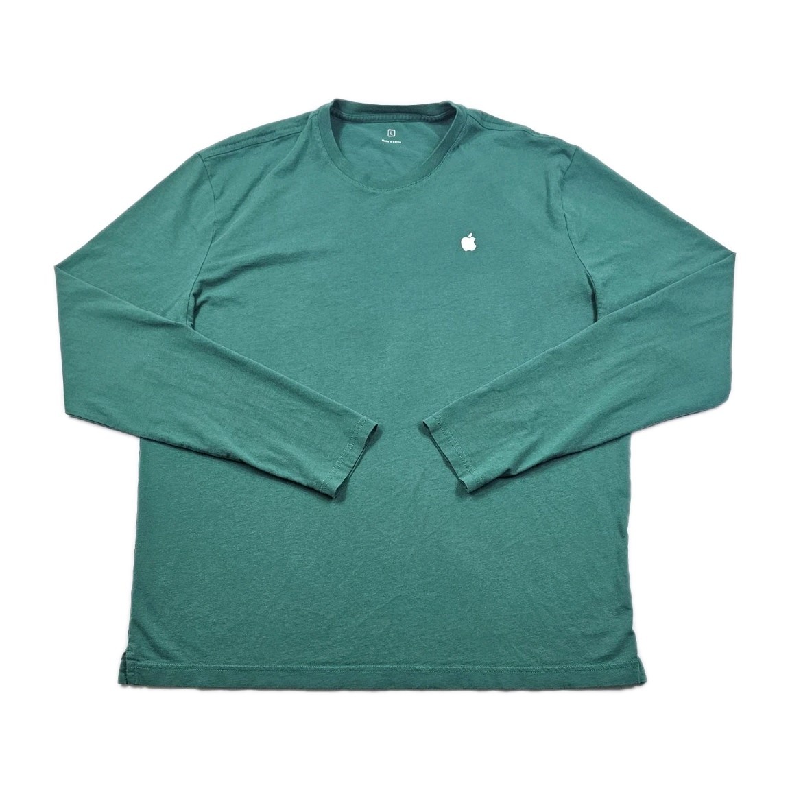 Apple Employee Long Sleeve Logo Tech Shirt Mens L Green Tee Soft Quality Tshirt