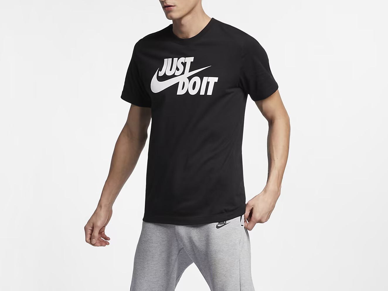 Nike Sportwear Just Do It Swoosh Graphic T-Shirt Black White Men’s XL AR5006-011