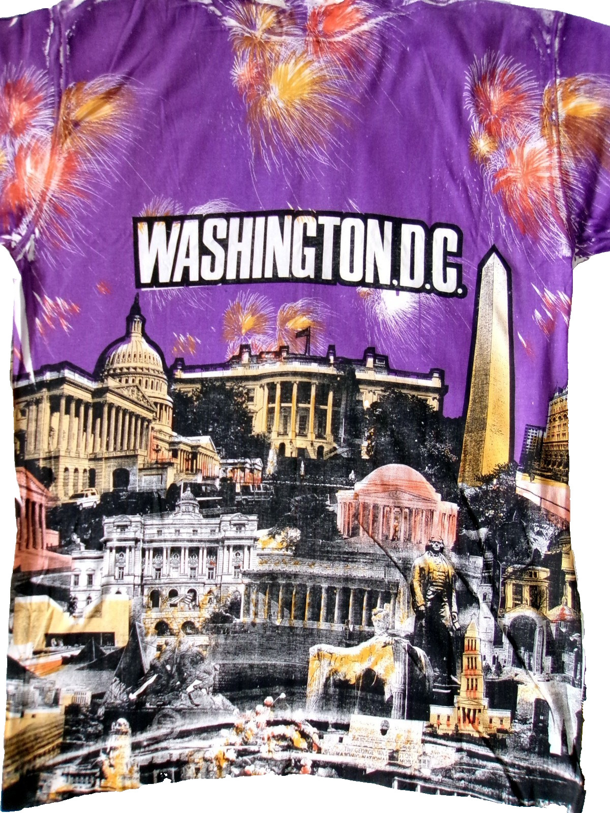 Fireworks T-Shirt Washington, DC Size Large Distressed Look